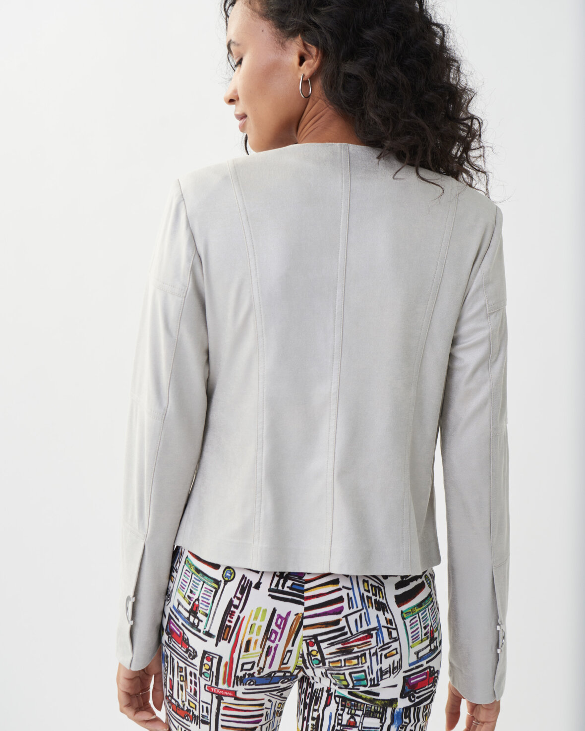 Joseph Ribkoff T Metallic Suede Jacket 222900 3059