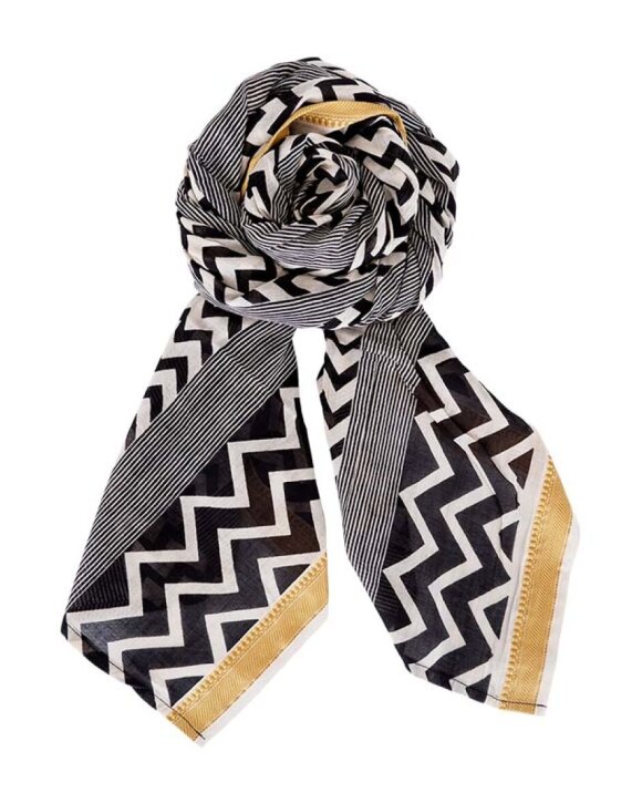 BLACK COLOUR - BCINDIA GOLD SCARF - 