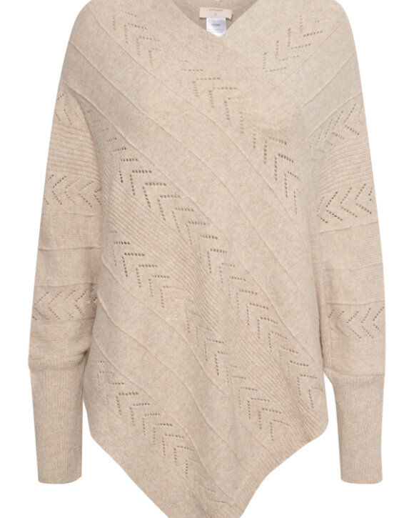 Cream - CRHHOLIDAY KNIT PONCHO - CREAM