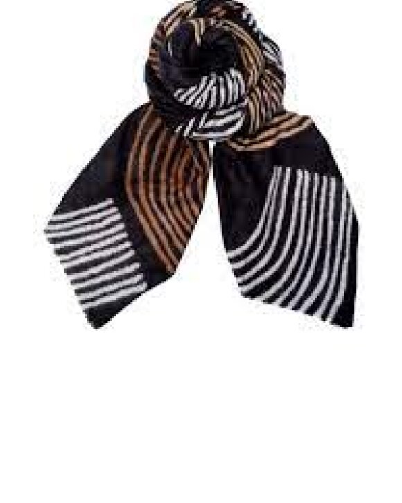 BLACK COLOUR - BCGRY LONG SCARF - BLACK COLOUR