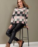 Skovhuus Strik - CHECKED O-NECK JUMPER - SKOVHU