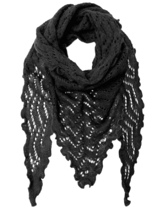 BLACK COLOUR - BCSIRI TRIANGLE KNITED SCARF -