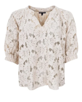 BCNELLY FLOWER S/S PUFF BLOUSE