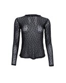 BLACK COLOUR - BCISOLE LOVE MESH BLOUSE 