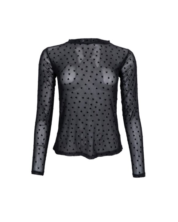 BLACK COLOUR - BCISOLE LOVE MESH BLOUSE 