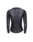 BLACK COLOUR - BCISOLE LOVE MESH BLOUSE 