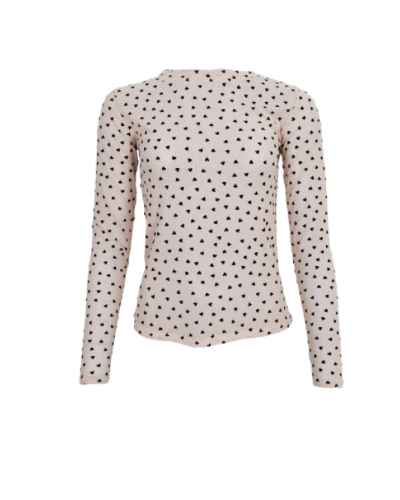 BLACK COLOUR - BCISOLE LOVE MESH BLOUSE 