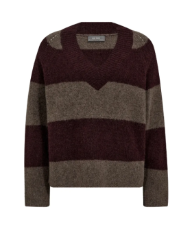 MMTACI STRIPE LS-V-NECK KNIT - MOS MOSH