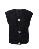 BLACK COLOUR - BCBJOERK KNITTED BUTTON VEST 