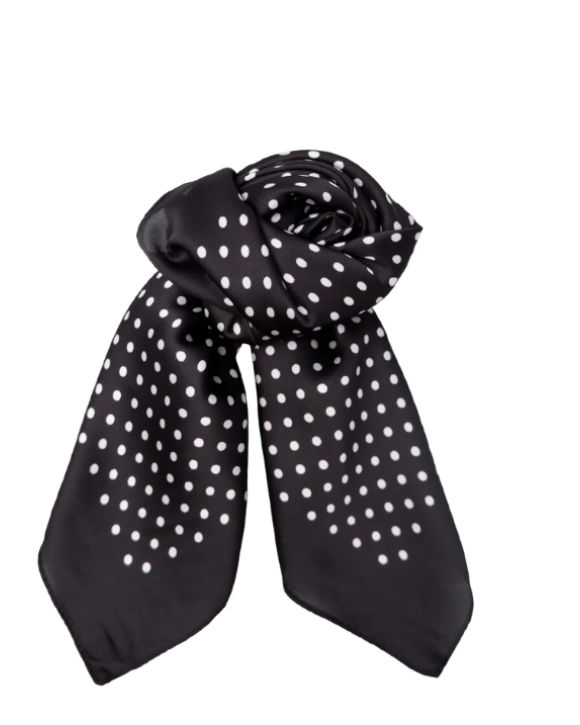 BLACK COLOUR - BCANIRA DOTTED MINI SCARF BLACK COLOUR - BCANIRA DOTTED MINI SCARF