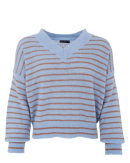 BLACK COLOUR - BCDELL STRIPED V-NECK JUMPER 