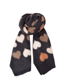BLACK COLOUR - BCRUMI HEART WINTER SCARF 