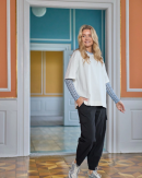 BLACK COLOUR - BCJENNIE DOTTED MESH BLOUSE 