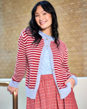 BCDELL STRIPED KNIT CARDIGAN 