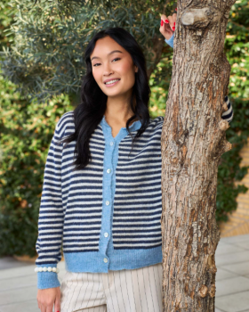BCDELL STRIPED KNIT CARDIGAN 