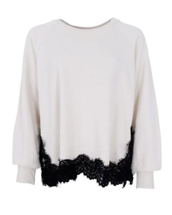 BLACK COLOUR - BCEVY LACE SWEATSHIRT - BLACK COLOUR