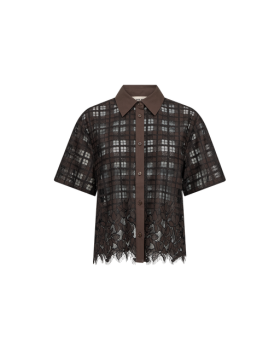 Bluse lia checko ss lace - MOS MOSH Bluse lia checko ss lace - MOS MOSH