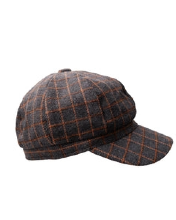 BLACK COLOUR - BCROSINA CHECKED CAP - BLACK COLOUR
