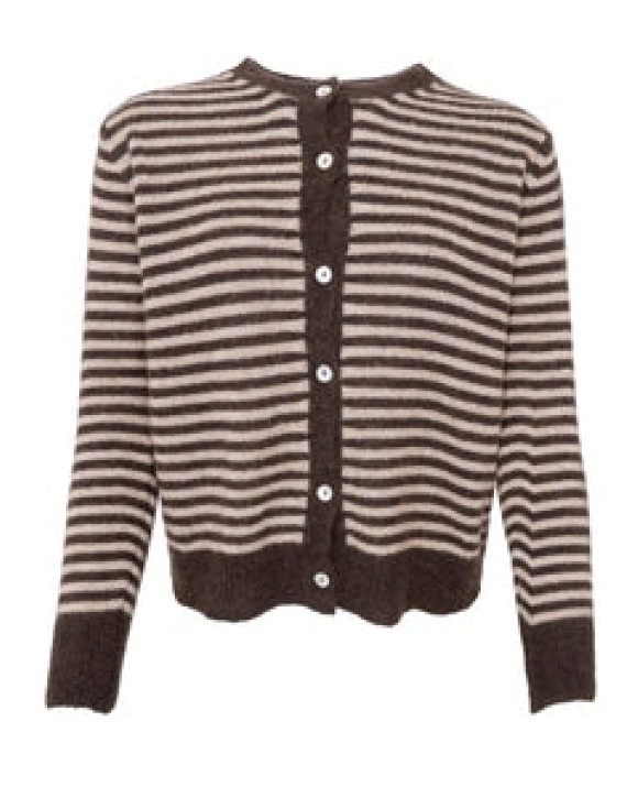 BLACK COLOUR - BCDELL STRIPED KNIT CARDIGAN - BLACK COLOUR BLACK COLOUR - BCDELL STRIPED KNIT CARDIGAN - BLACK COLOUR