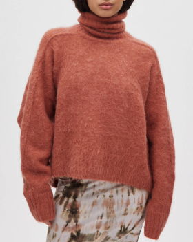 MABEKA FLUFFY KNIT SWEATER - RABENS SALONER MABEKA FLUFFY KNIT SWEATER - RABENS SALONER