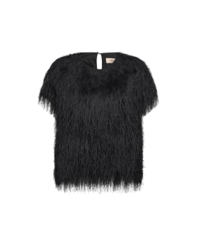 Bluse brim oss faux fur tee - Mos Mosh